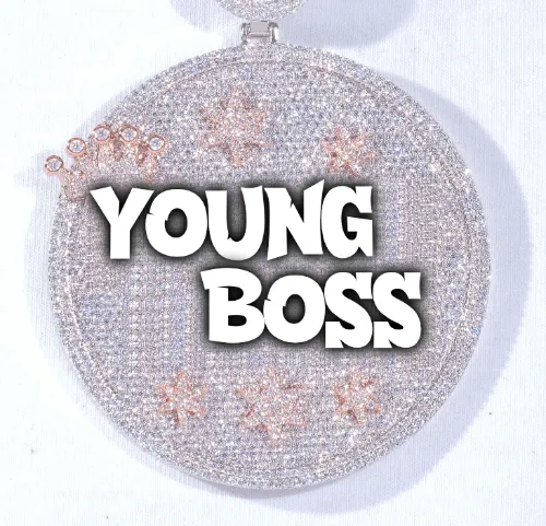 CUSTOM LETTER NECKLACE 3D BIG CROWN DISC sold by The GUU Shop