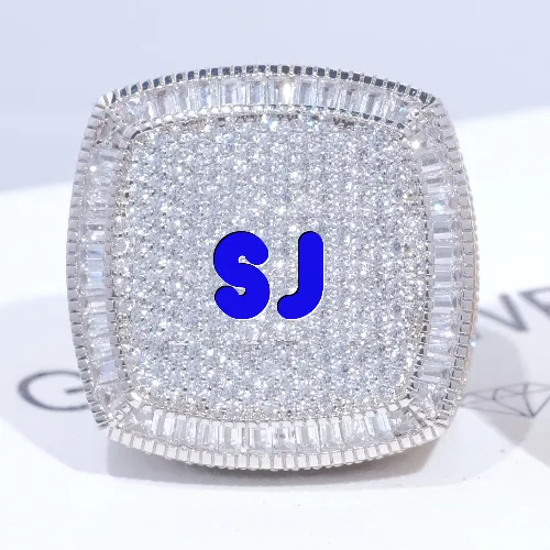 CUSTOM LETTER 3D ICED RING sold by The GUU Shop