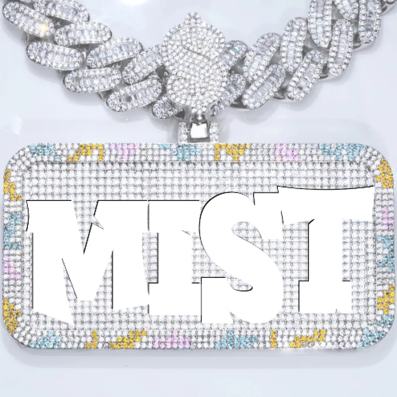 CUSTOM LETTER NECKLACE 3D COLORFUL SQUARE sold by The GUU Shop