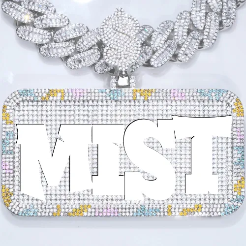 CUSTOM LETTER NECKLACE 3D COLORFUL SQUARE sold by The GUU Shop