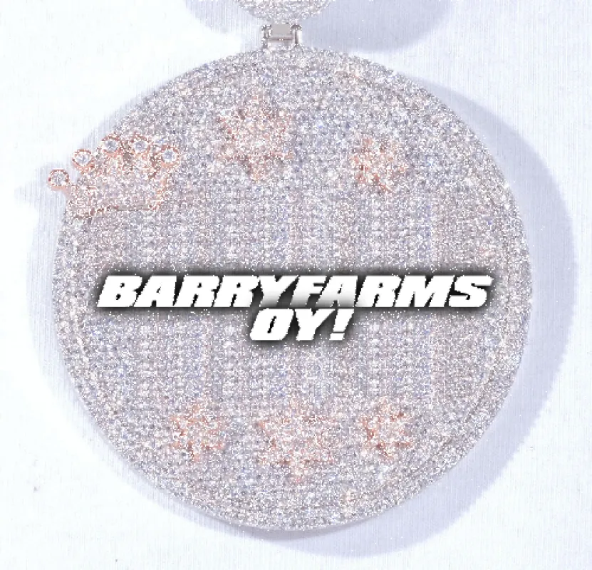 CUSTOM LETTER NECKLACE 3D BIG CROWN DISC made by The GUU Shop