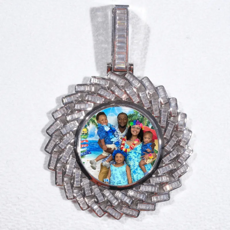 Large 3D Baguette Custom Picture Pendant sold by The GUU Shop