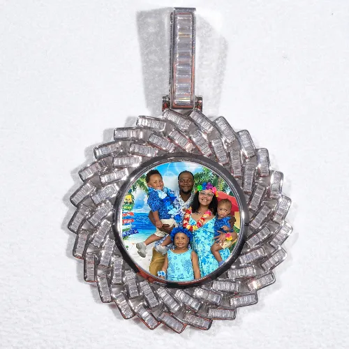 Large 3D Baguette Custom Picture Pendant sold by The GUU Shop