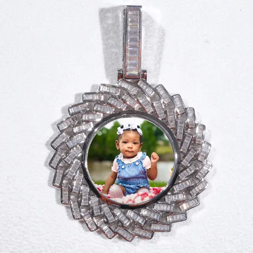 Large 3D Baguette Custom Picture Pendant sold by The GUU Shop