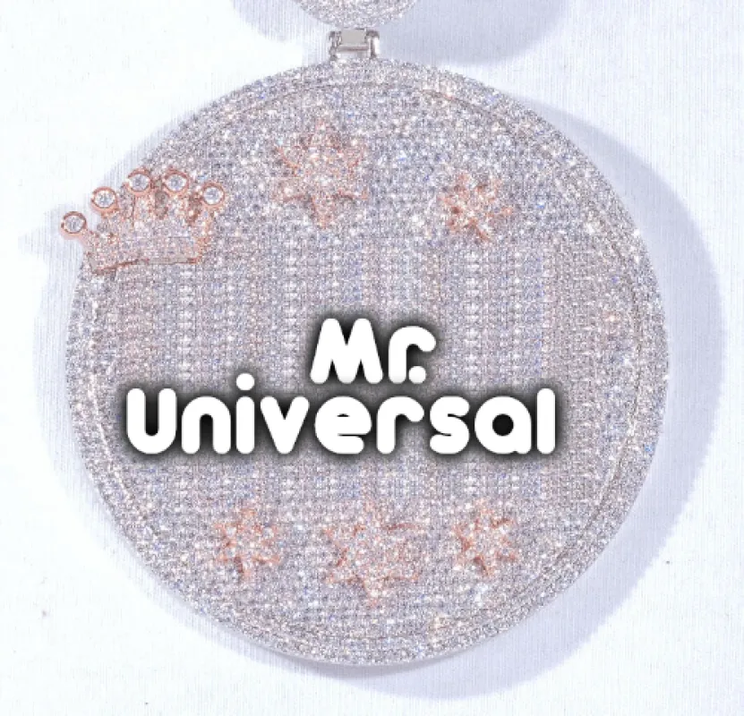 CUSTOM LETTER NECKLACE 3D BIG CROWN DISC sold by The GUU Shop