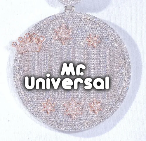 CUSTOM LETTER NECKLACE 3D BIG CROWN DISC sold by The GUU Shop