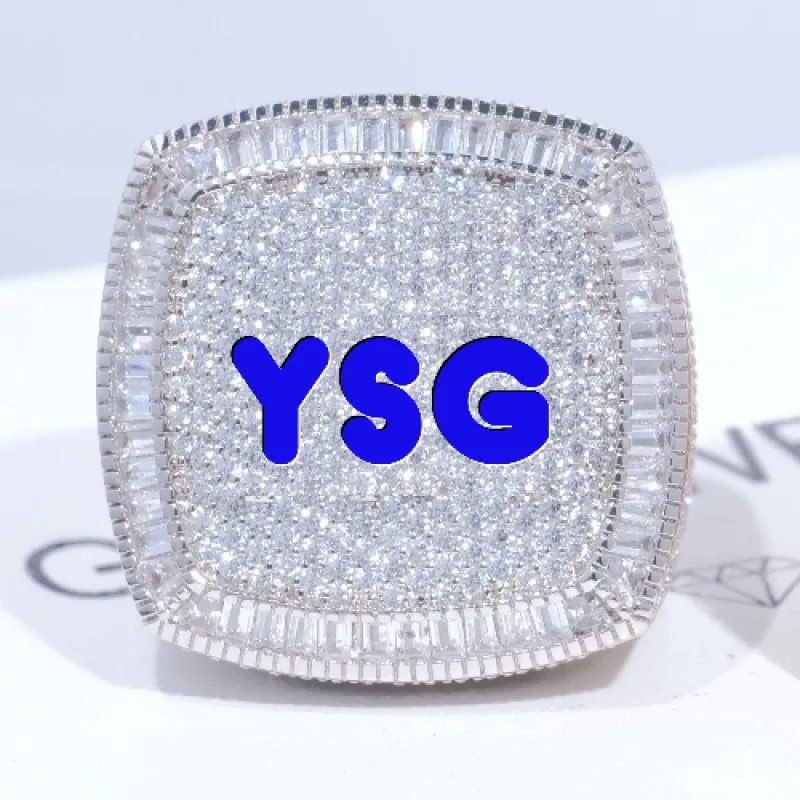 CUSTOM LETTER 3D ICED RING sold by The GUU Shop