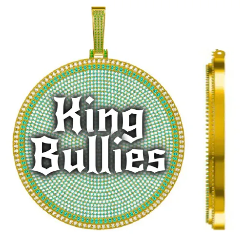 CUSTOM LETTER NECKLACE 3D BIG DISC sold by The GUU Shop