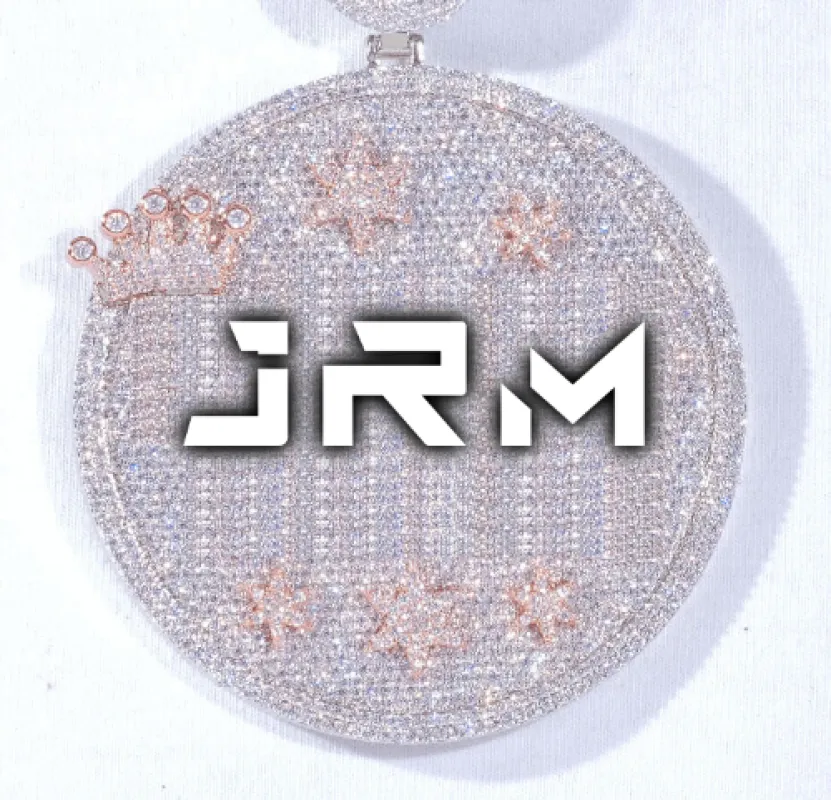 CUSTOM LETTER NECKLACE 3D BIG CROWN DISC sold by The GUU Shop
