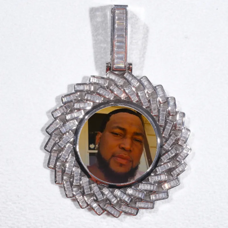 Large 3D Baguette Custom Picture Pendant sold by The GUU Shop