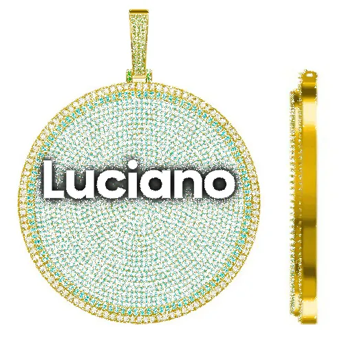 CUSTOM LETTER NECKLACE 3D BIG DISC sold by The GUU Shop