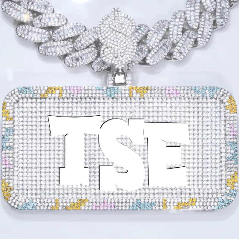 CUSTOM LETTER NECKLACE 3D COLORFUL SQUARE sold by The GUU Shop