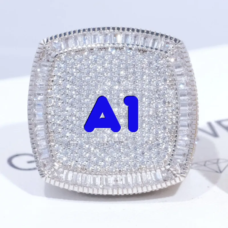 CUSTOM LETTER 3D ICED RING sold by The GUU Shop