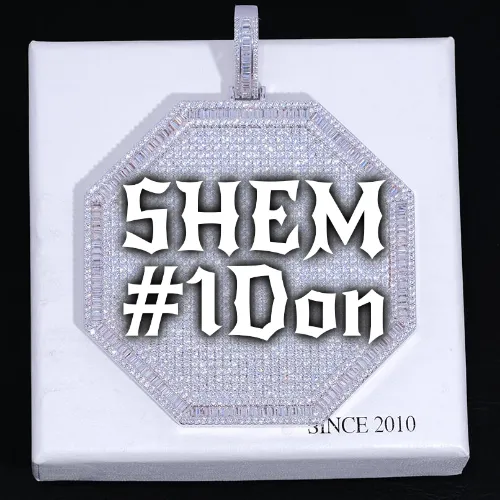 CUSTOM LETTER NECKLACE 3D BIG OCTAGON sold by The GUU Shop