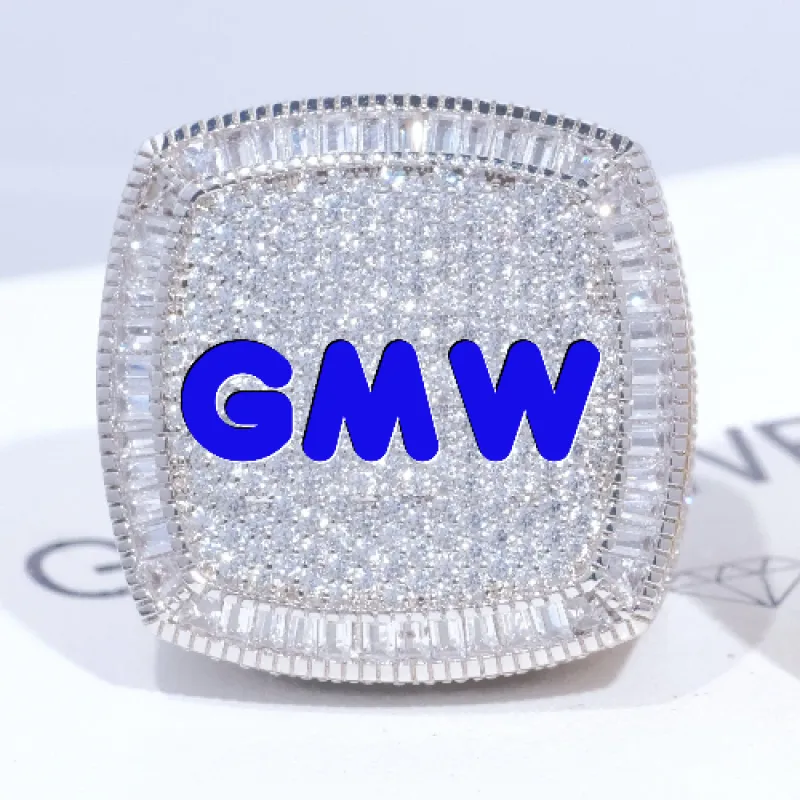 CUSTOM LETTER 3D ICED RING sold by The GUU Shop
