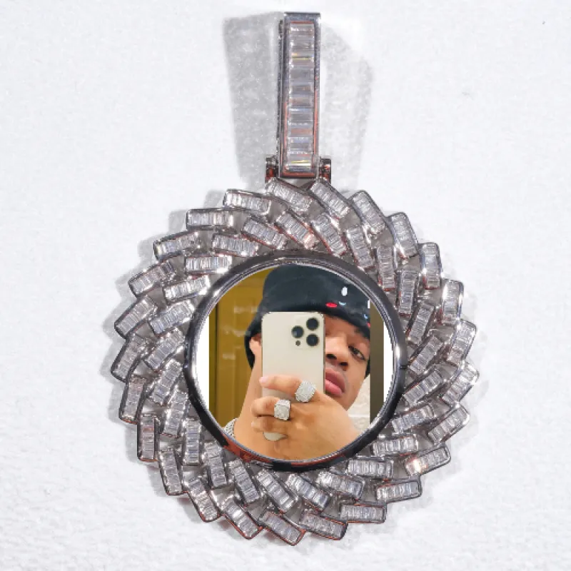Large 3D Baguette Custom Picture Pendant sold by The GUU Shop