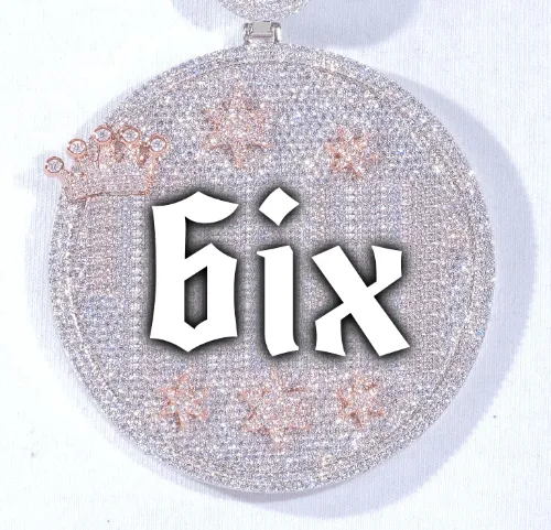 CUSTOM LETTER NECKLACE 3D BIG CROWN DISC sold by The GUU Shop