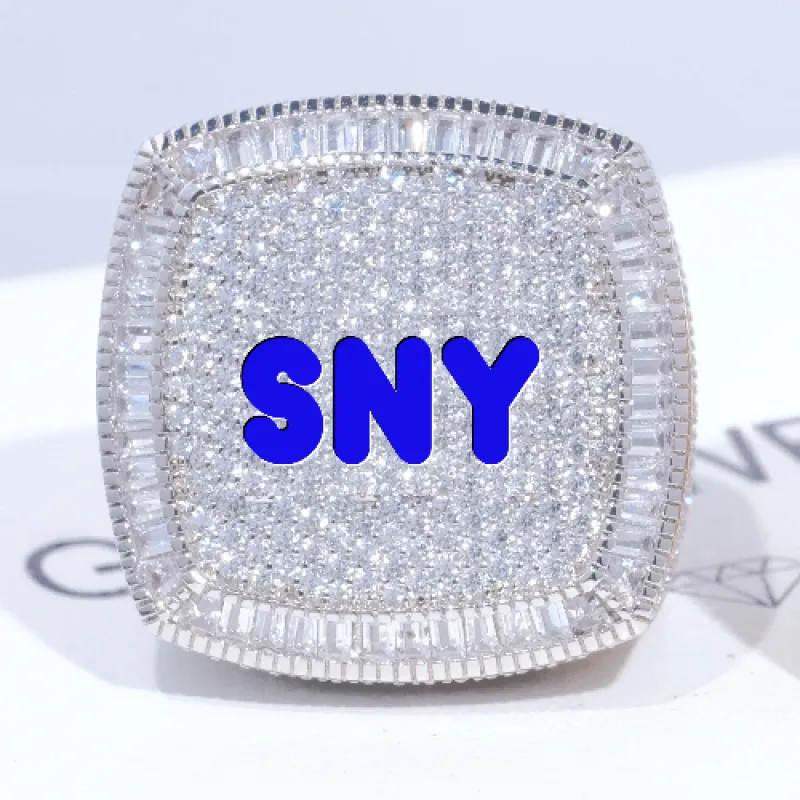 CUSTOM LETTER 3D ICED RING sold by The GUU Shop