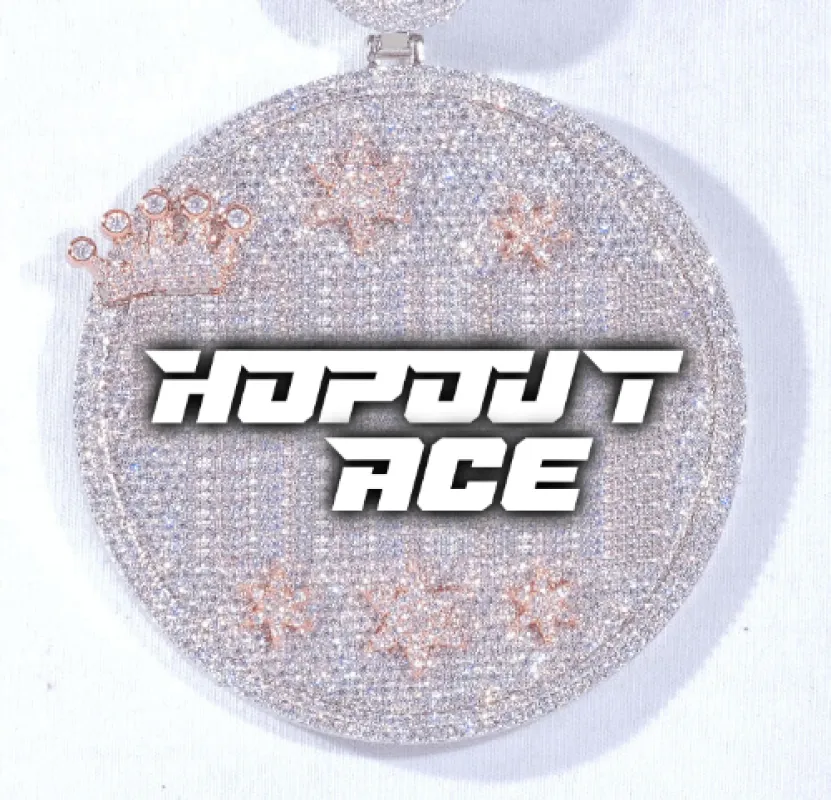 CUSTOM LETTER NECKLACE 3D BIG CROWN DISC sold by The GUU Shop