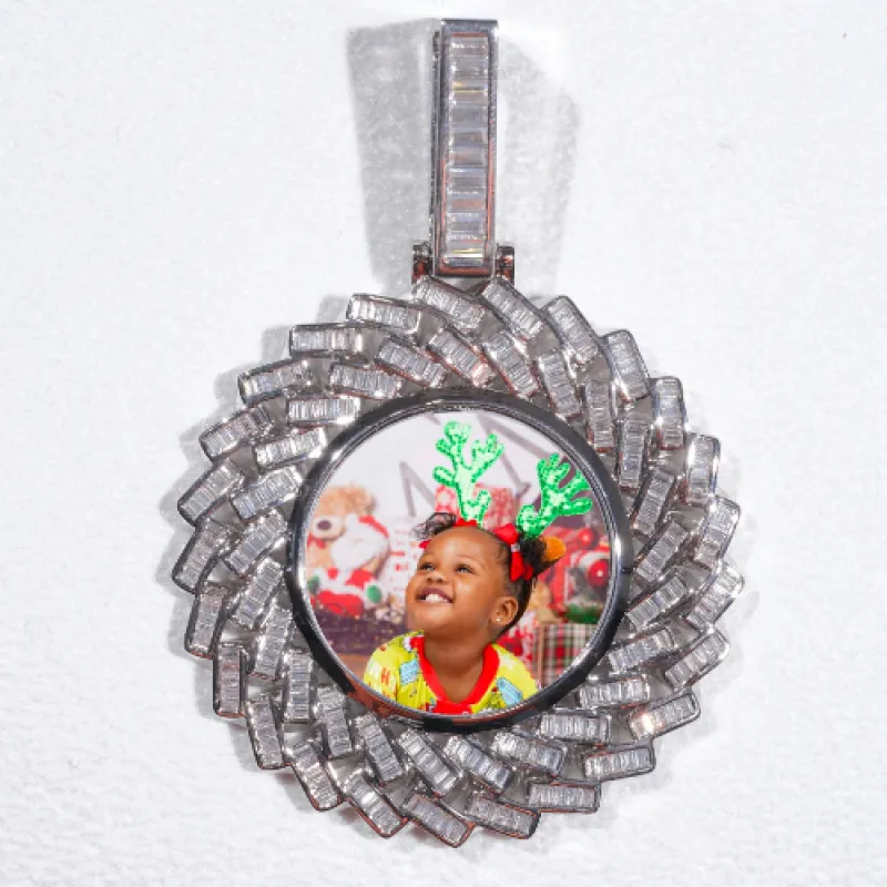 Large 3D Baguette Custom Picture Pendant sold by The GUU Shop