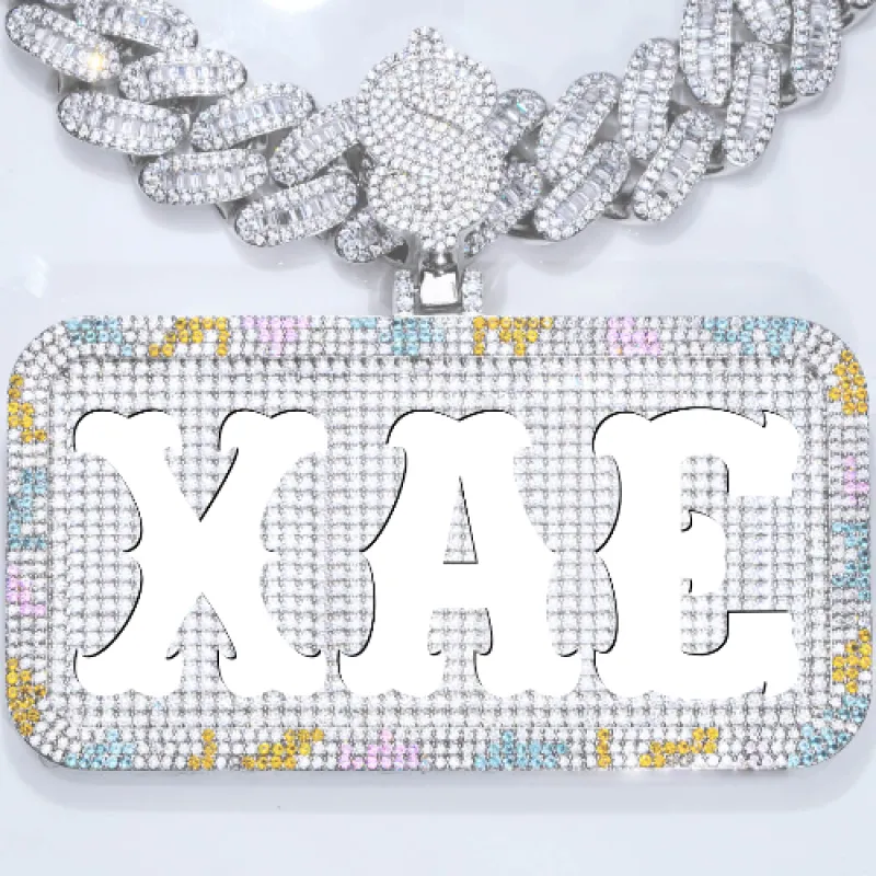 CUSTOM LETTER NECKLACE 3D COLORFUL SQUARE sold by The GUU Shop