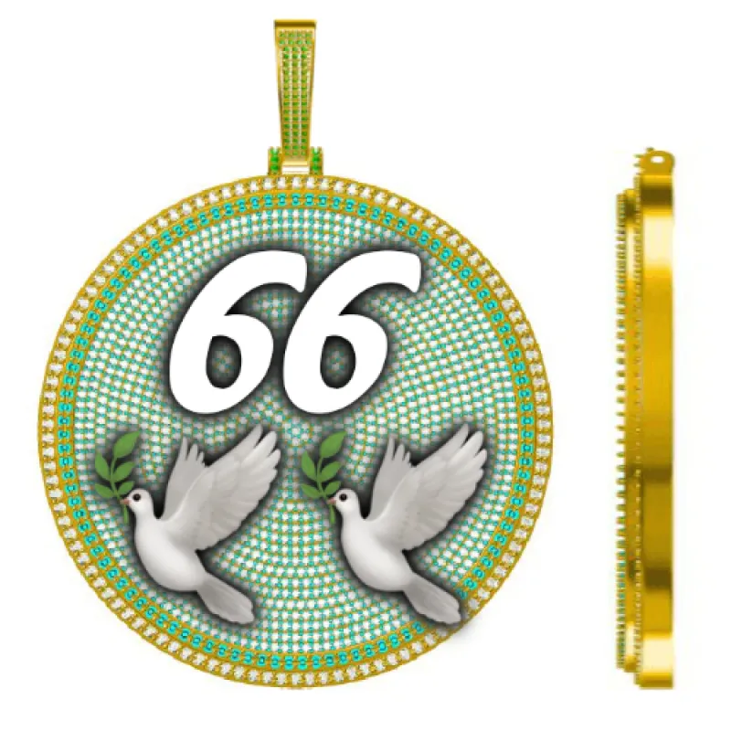 CUSTOM LETTER NECKLACE 3D BIG DISC sold by The GUU Shop