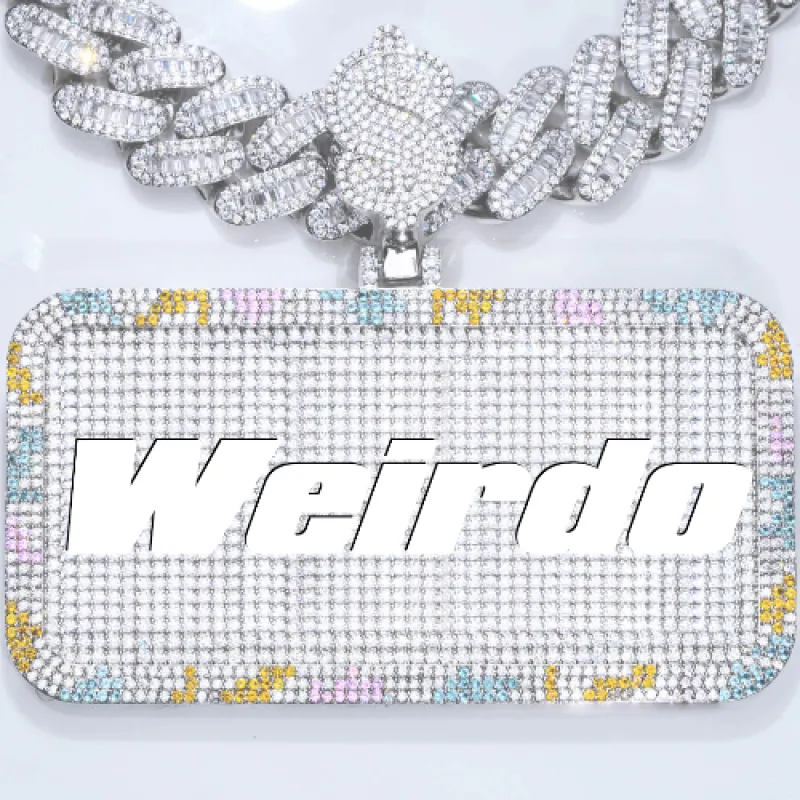 CUSTOM LETTER NECKLACE 3D COLORFUL SQUARE sold by The GUU Shop