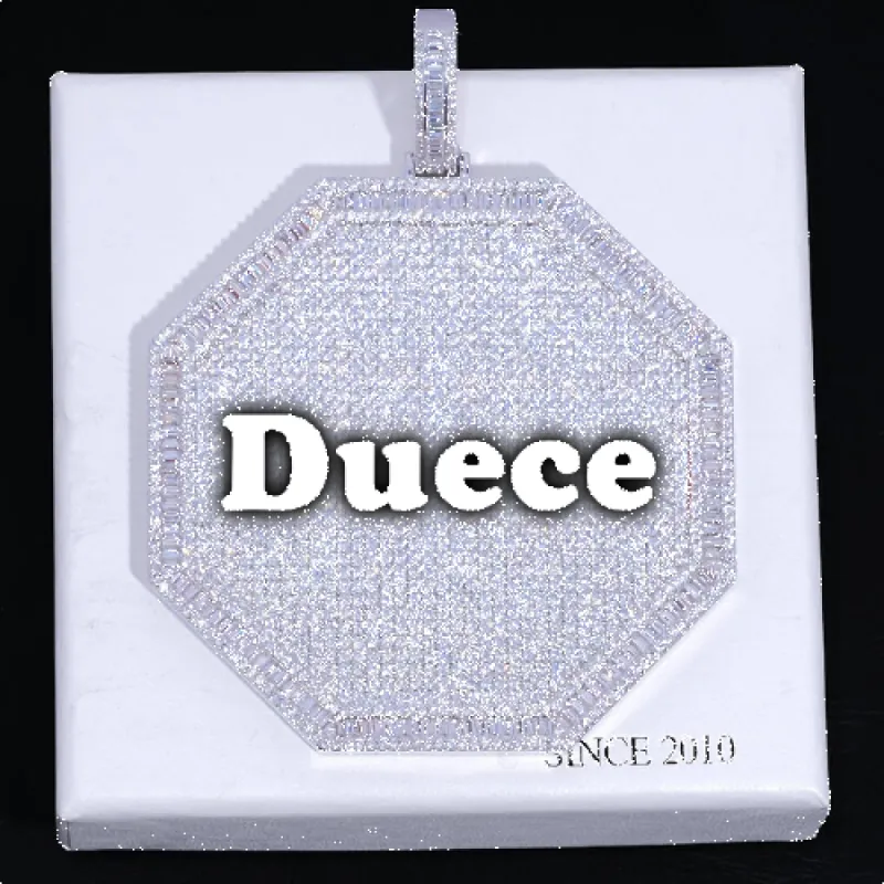 CUSTOM LETTER NECKLACE 3D BIG OCTAGON made by The GUU Shop