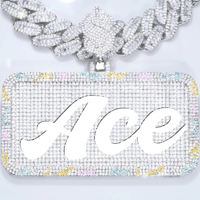 CUSTOM LETTER NECKLACE 3D COLORFUL SQUARE sold by The GUU Shop