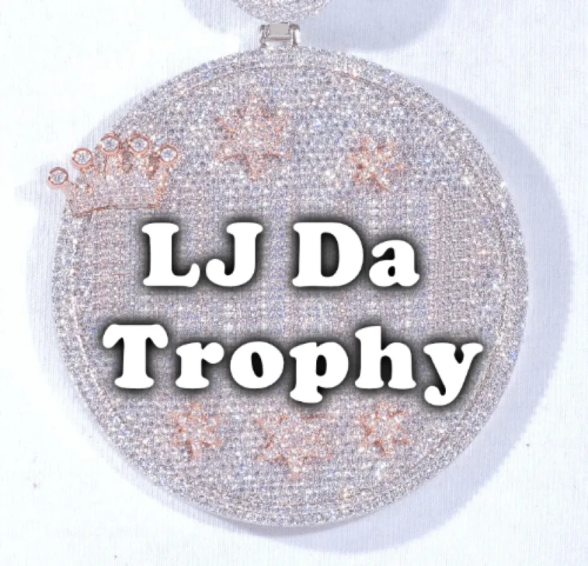 CUSTOM LETTER NECKLACE 3D BIG CROWN DISC made by The GUU Shop