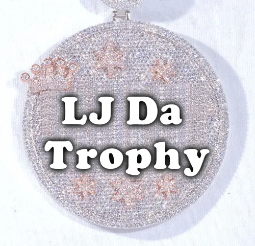 CUSTOM LETTER NECKLACE 3D BIG CROWN DISC sold by The GUU Shop