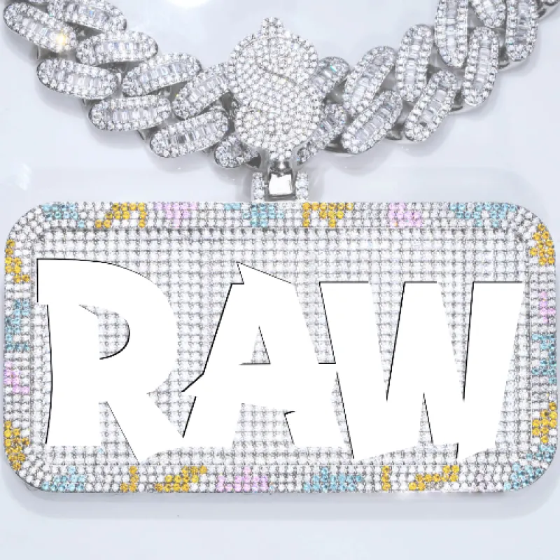 CUSTOM LETTER NECKLACE 3D COLORFUL SQUARE sold by The GUU Shop