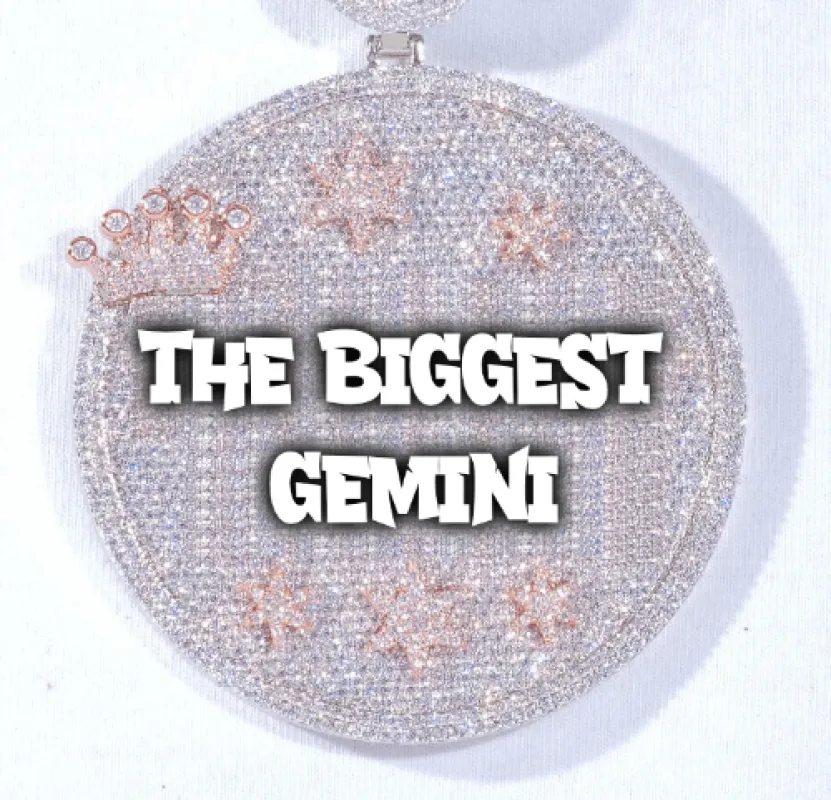 CUSTOM LETTER NECKLACE 3D BIG CROWN DISC sold by The GUU Shop