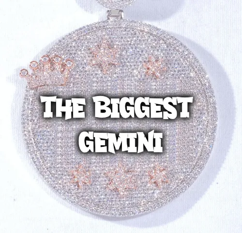 CUSTOM LETTER NECKLACE 3D BIG CROWN DISC sold by The GUU Shop