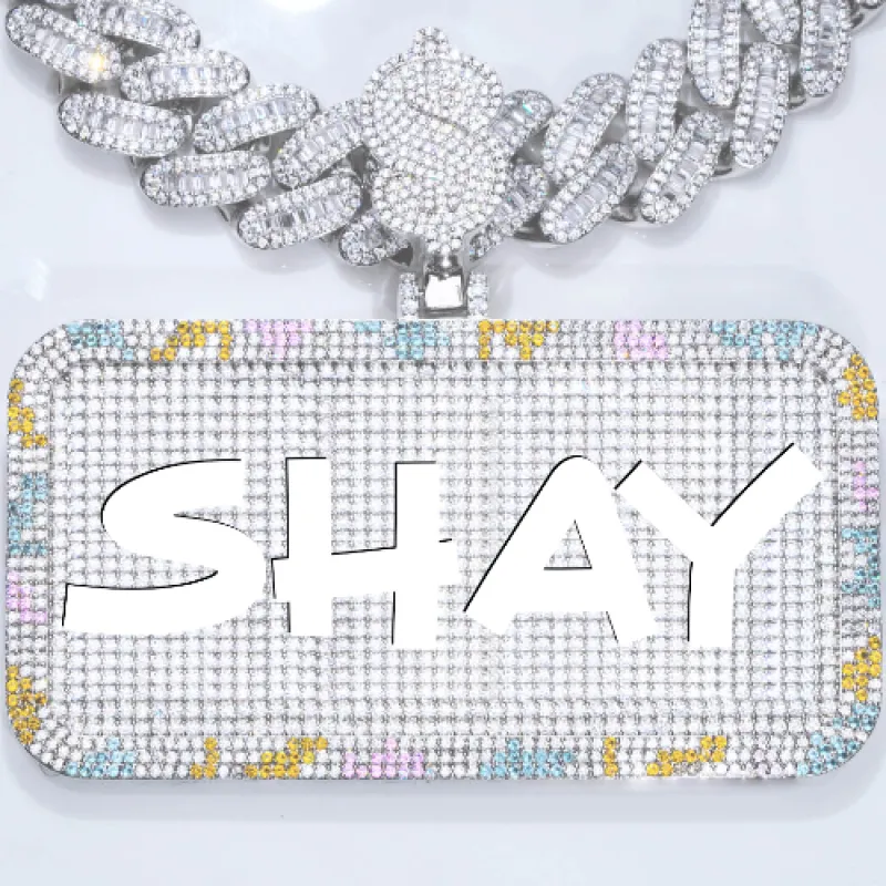 CUSTOM LETTER NECKLACE 3D COLORFUL SQUARE sold by The GUU Shop