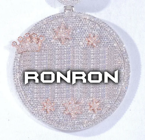 CUSTOM LETTER NECKLACE 3D BIG CROWN DISC sold by The GUU Shop
