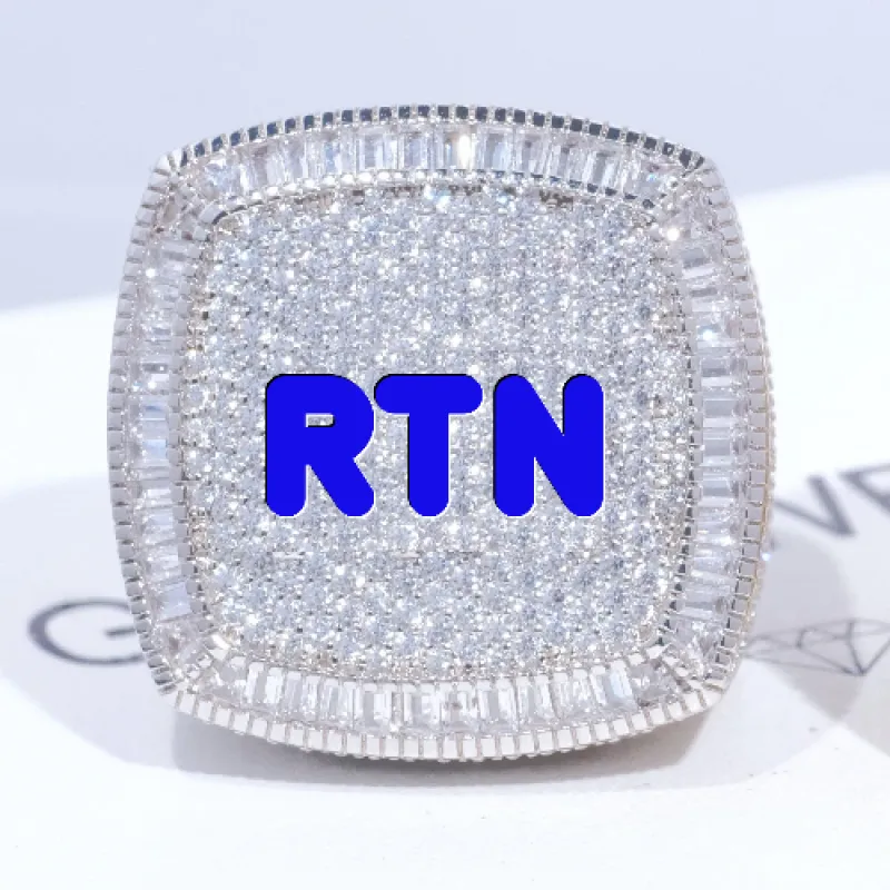 CUSTOM LETTER 3D ICED RING sold by The GUU Shop