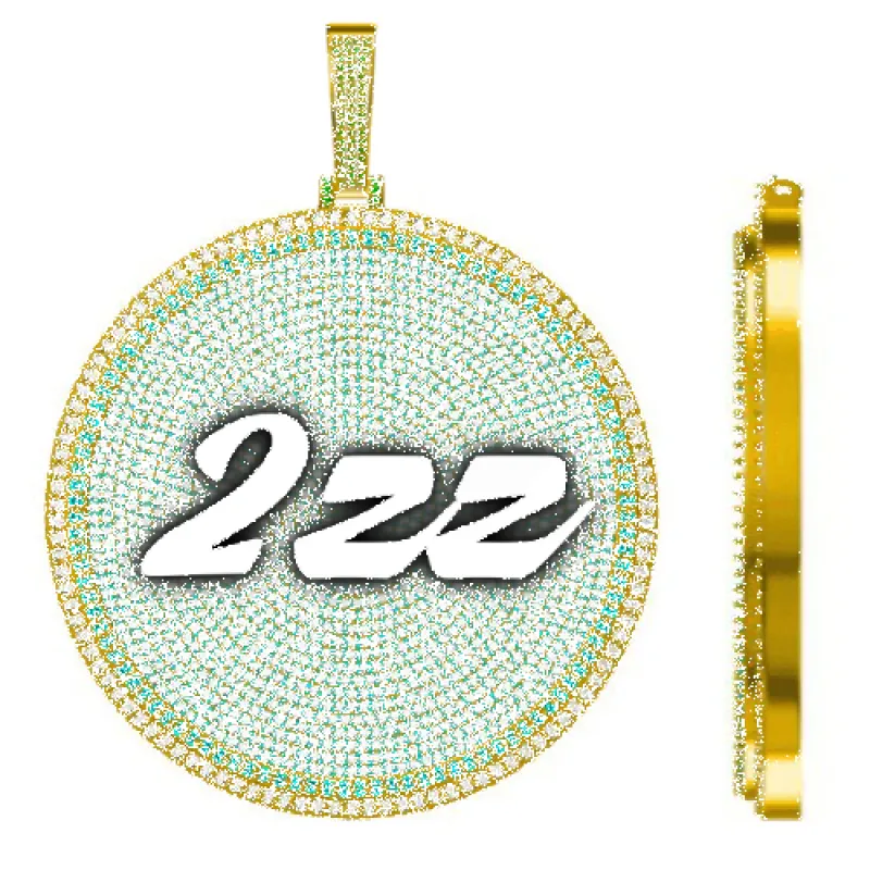 CUSTOM LETTER NECKLACE 3D BIG DISC sold by The GUU Shop