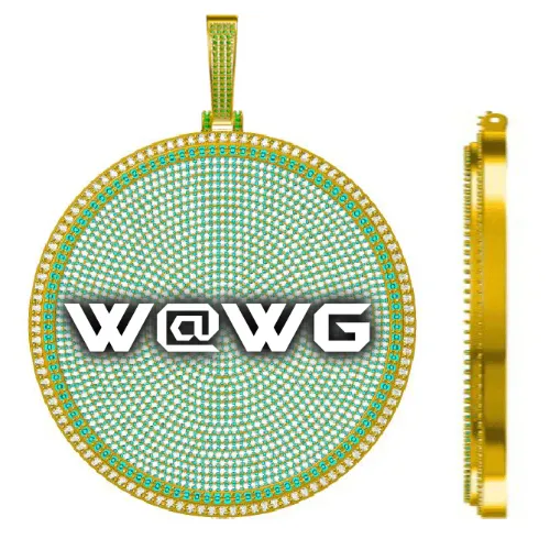 CUSTOM LETTER NECKLACE 3D BIG DISC sold by The GUU Shop