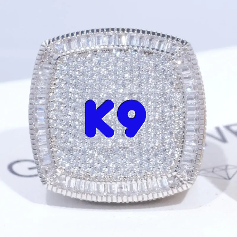 CUSTOM LETTER 3D ICED RING sold by The GUU Shop