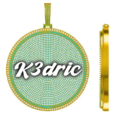 CUSTOM LETTER NECKLACE 3D BIG DISC sold by The GUU Shop