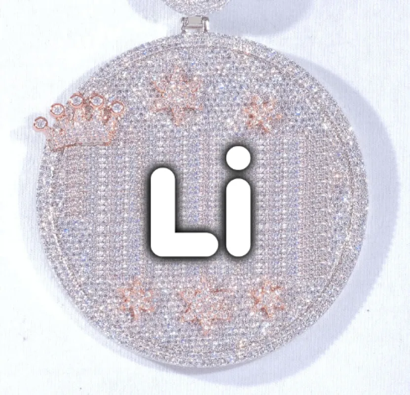 CUSTOM LETTER NECKLACE 3D BIG CROWN DISC sold by The GUU Shop