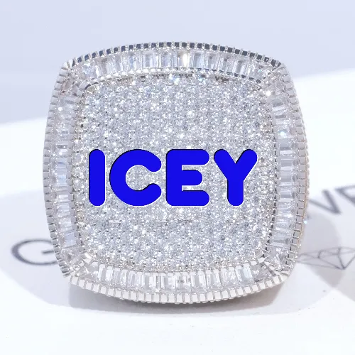 CUSTOM LETTER 3D ICED RING sold by The GUU Shop
