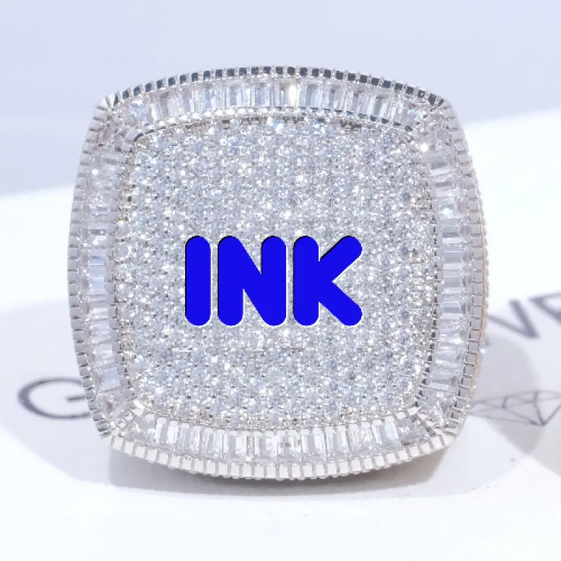 CUSTOM LETTER 3D ICED RING sold by The GUU Shop