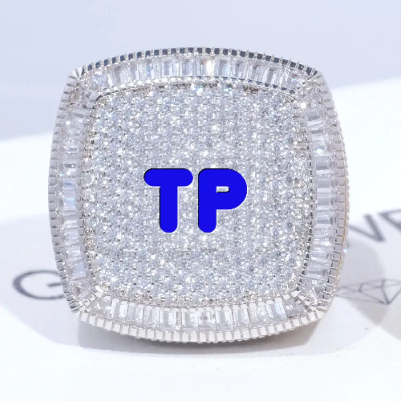 CUSTOM LETTER 3D ICED RING sold by The GUU Shop