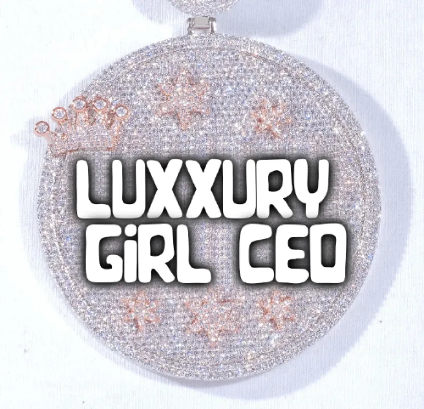 CUSTOM LETTER NECKLACE 3D BIG CROWN DISC sold by The GUU Shop