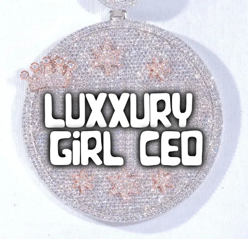CUSTOM LETTER NECKLACE 3D BIG CROWN DISC sold by The GUU Shop