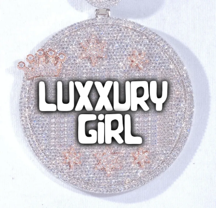 CUSTOM LETTER NECKLACE 3D BIG CROWN DISC sold by The GUU Shop
