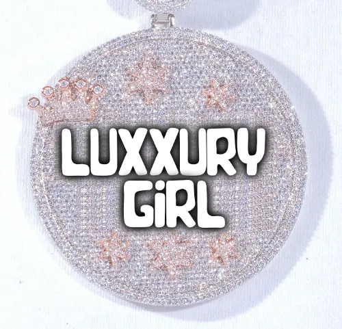 CUSTOM LETTER NECKLACE 3D BIG CROWN DISC sold by The GUU Shop