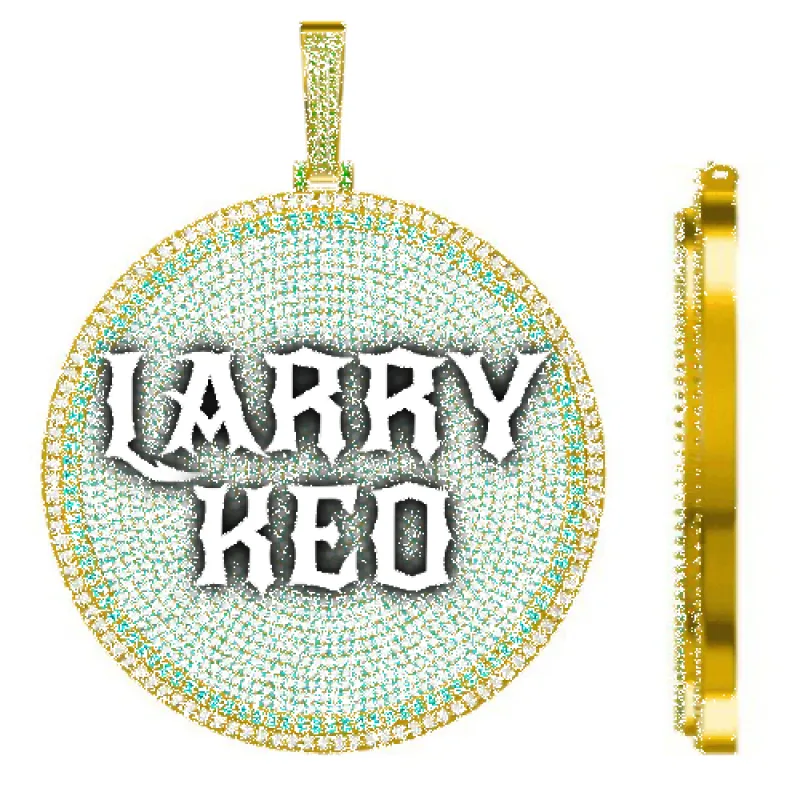 CUSTOM LETTER NECKLACE 3D BIG DISC sold by The GUU Shop